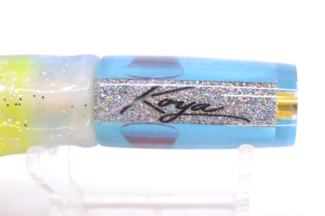 Koya Lures Clear Mirrored Ice Blue Back Hard Head 5.5" 2oz Skirted Fruit Salad *SCRATCHED*