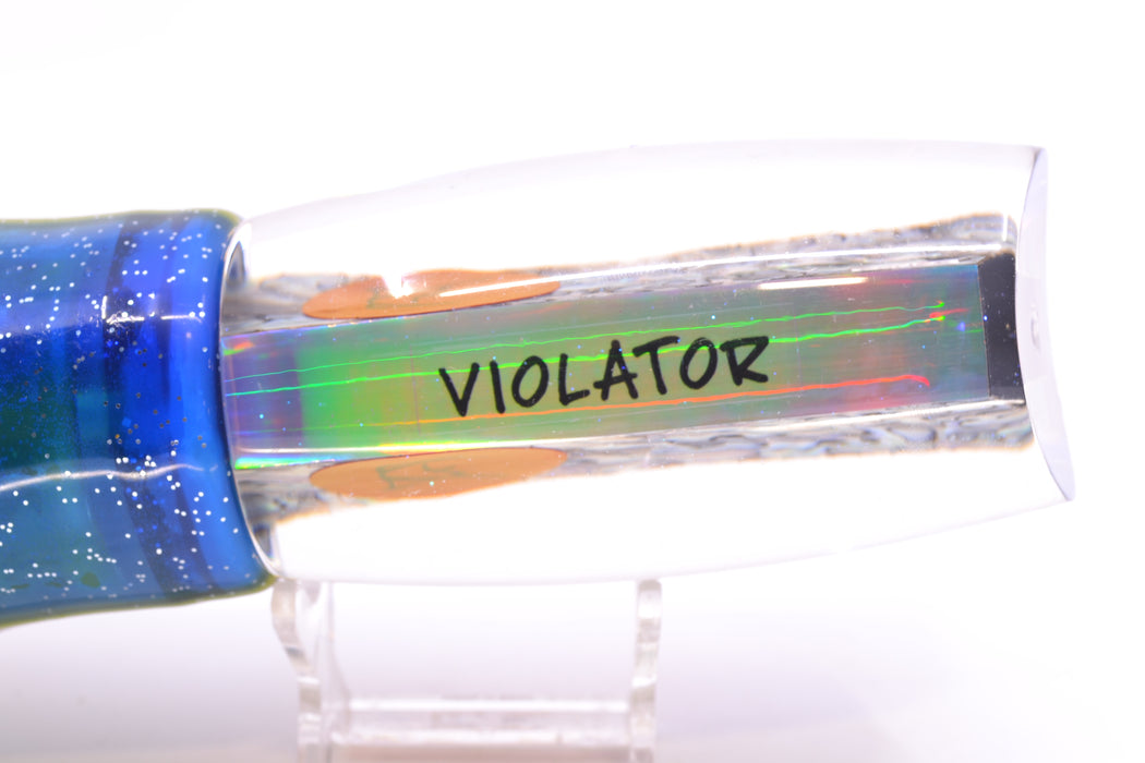 Bonze Lures Paua Shell Red Eyes Violator 14" 17oz Skirted Black-Yellow-Blue