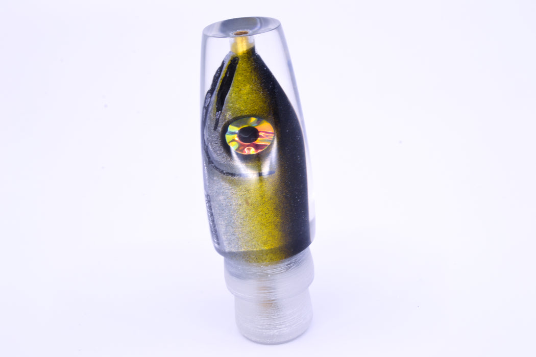 Tsutomu Lures Black-Yellow-Silver Fish Head Ali'i Invert 7" 4.3oz