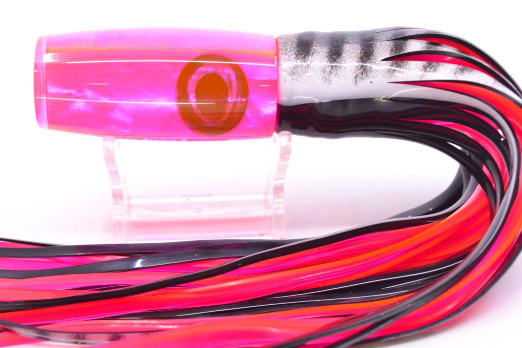 Moyes Lures Pink MOP Taxi Eyes Small Shotgun 9" 4oz Skirted White Aurora-Black GZE