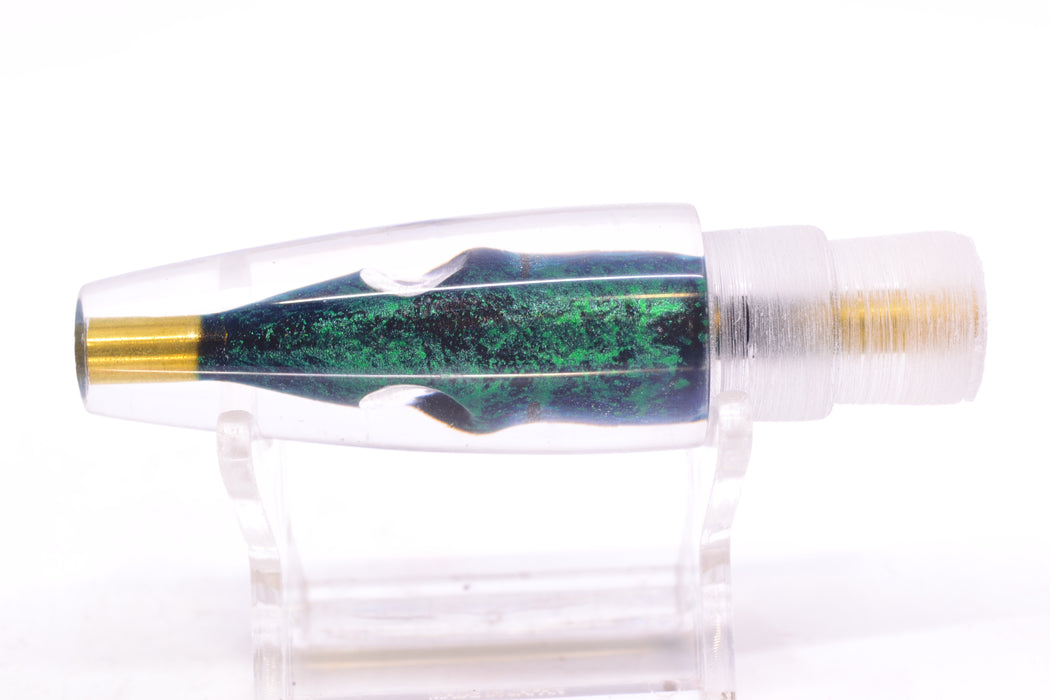 Tsutomu Lures Black/Green-Blue-Silver Fish Head Poke Invert 6" 2.2oz