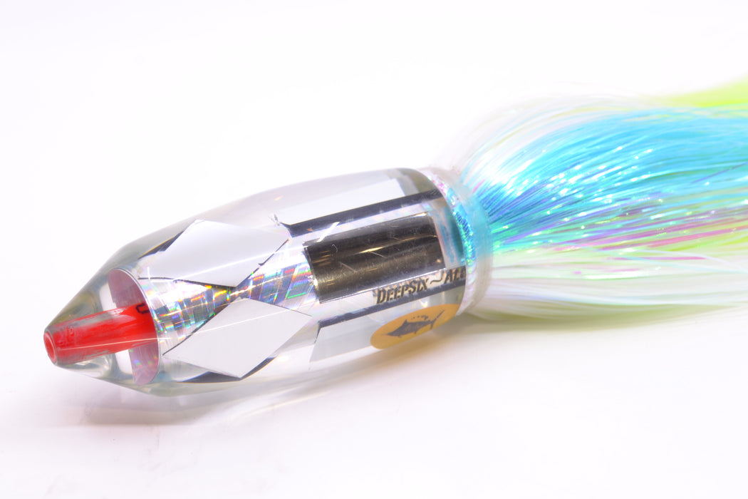 Aloha Lures Mirrored Silver Rainbow Starburst Deep Six 9" 6oz EZ Flash Feathersword