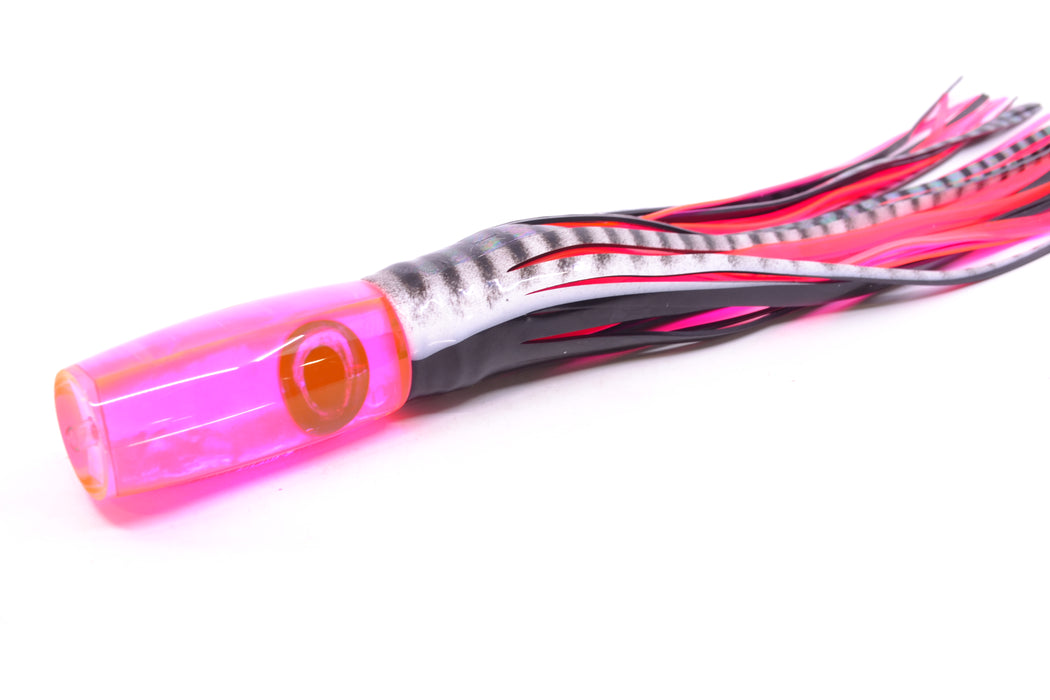 Moyes Lures Pink MOP Taxi Eyes Small Shotgun 9" 4oz Skirted White Aurora-Black GZE