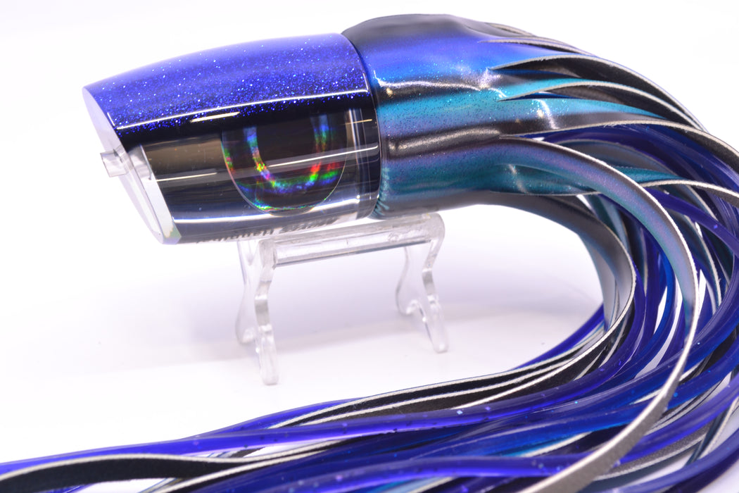 Moyes Lures Clear Mirrored Blue-Black Back Taxi Eyes Hannibal 14" 8oz FT Vinyl Skipjack