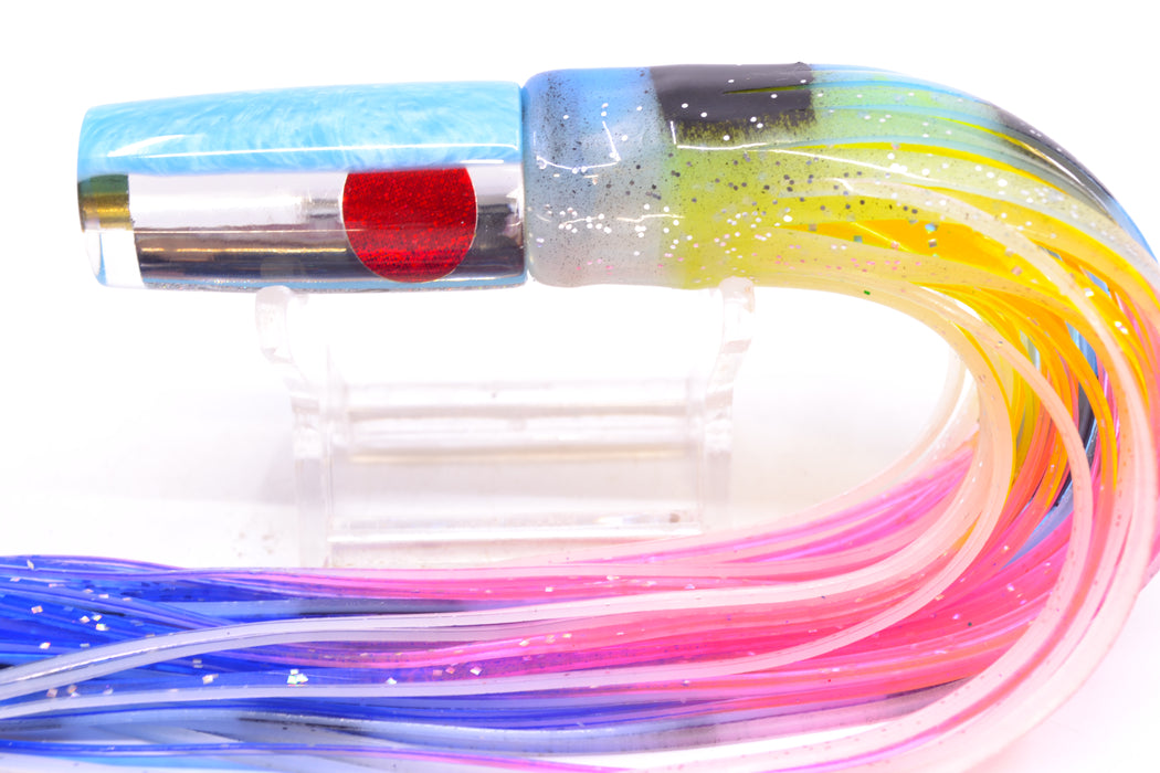 Koya Lures Clear Mirrored Ice Blue Back Hard Head 5.5" 2oz Skirted Fruit Salad *SCRATCHED*