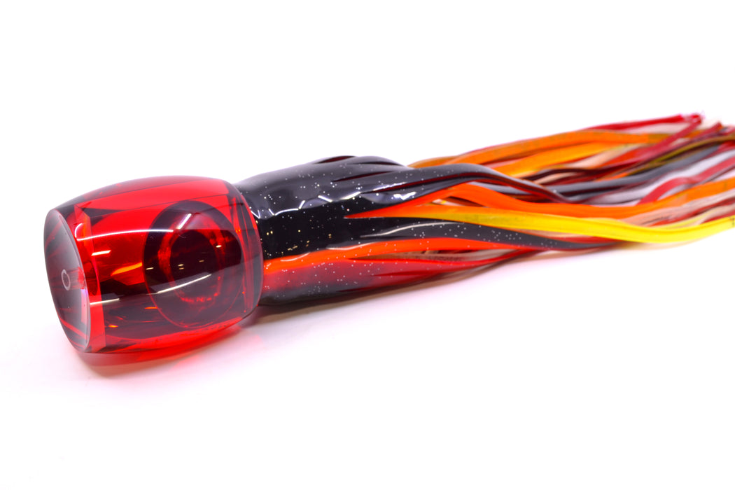Moyes Lures Red Mirrored Taxi Eyes XL Secret 14" 9oz Skirted Red-Black & Red Bars