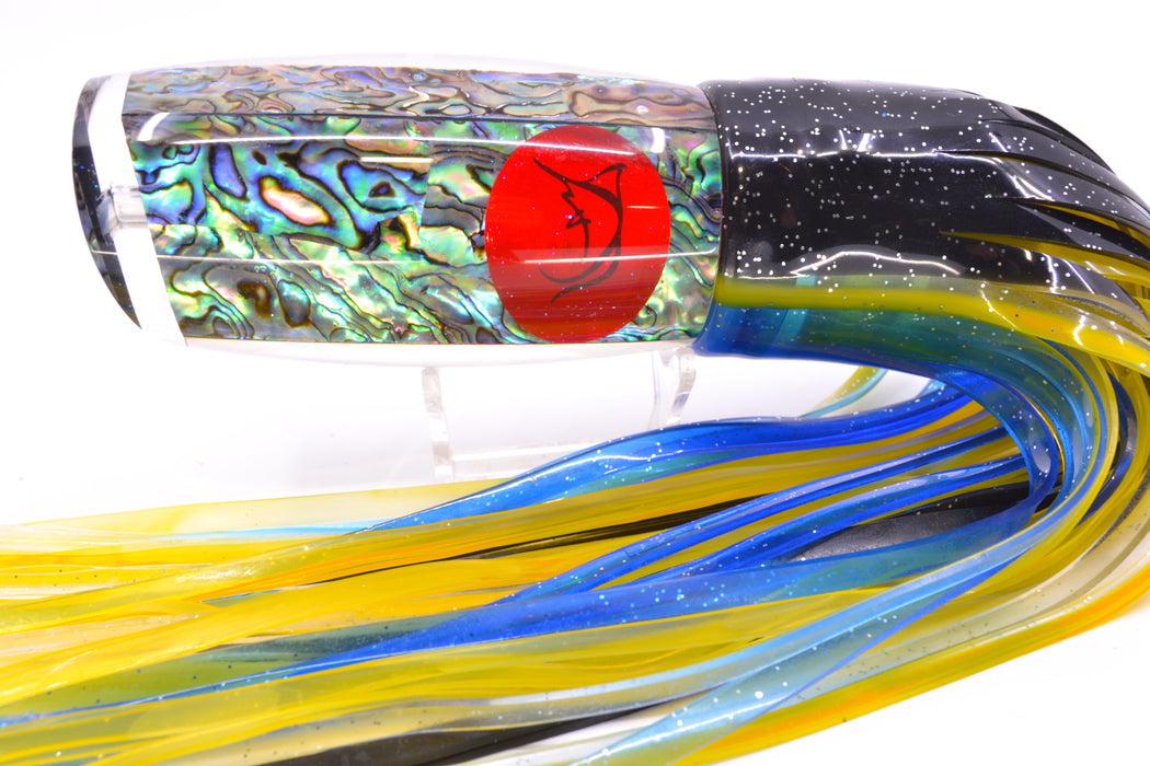 Bonze Lures Paua Shell Red Eyes Violator 14" 17oz Skirted Black-Yellow-Blue