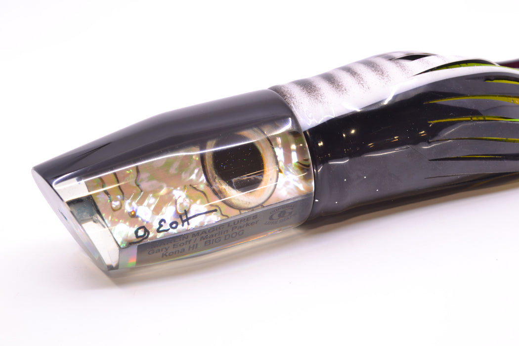 Marlin Magic White Abalone Black Back Taxi Eyes Big Dog 14" 12oz Skirted White-Black GZE