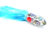 Tanigawa Lures Rainbow Cracked Real Abalone Shell Ahi Bomb Bullet 12" 14.7oz Flashabou