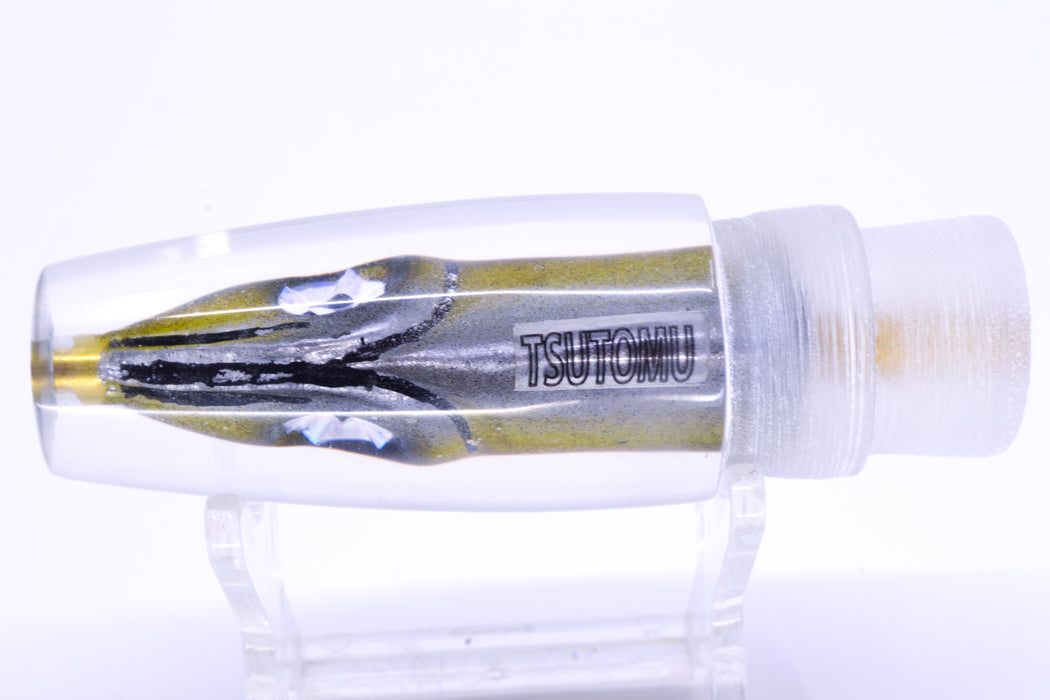 Tsutomu Lures Black-Yellow-Silver Fish Head Ali'i Invert 7" 4.3oz