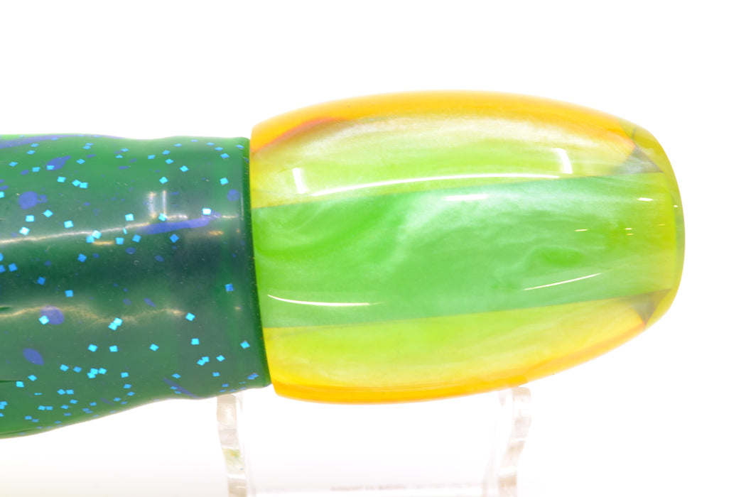 Crane Lures Yellow Rainbow Scale Green Back Rudy 12" 10.5oz Skirted New Pre-Owned GZE