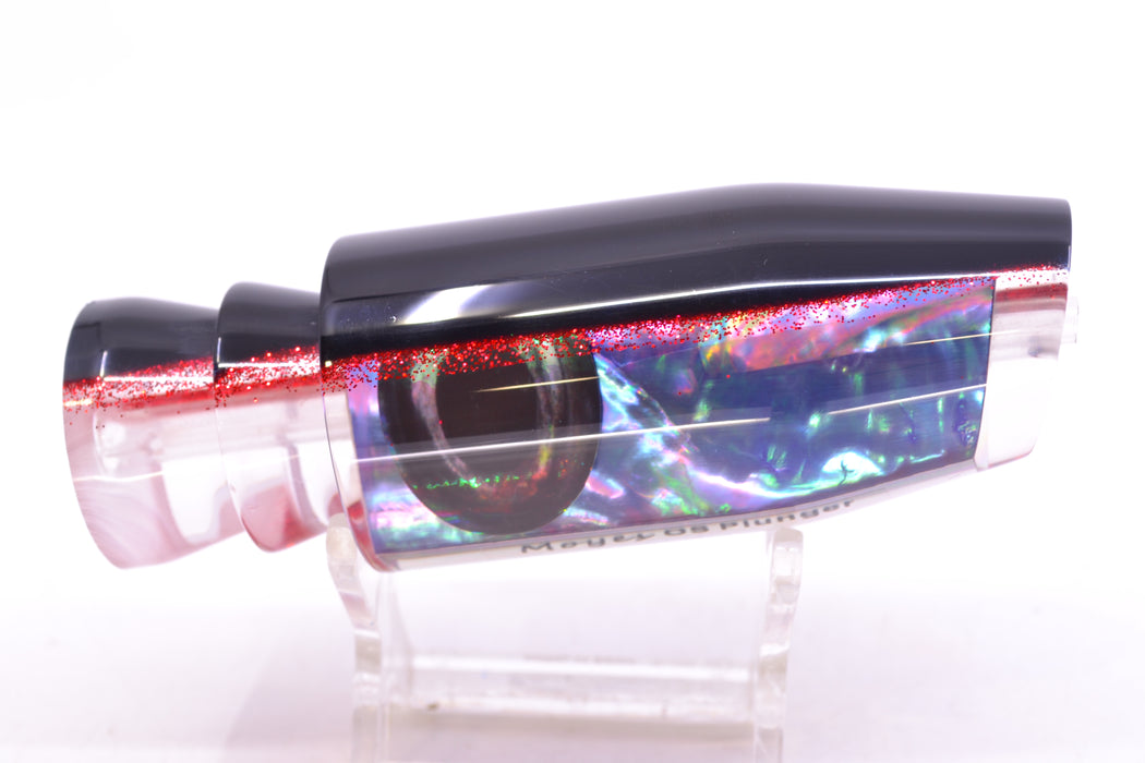 Moyes Lures Rainbow MOP Black-Red Back Taxi Eyes O.S. Plunger 12" 4.2oz GZE