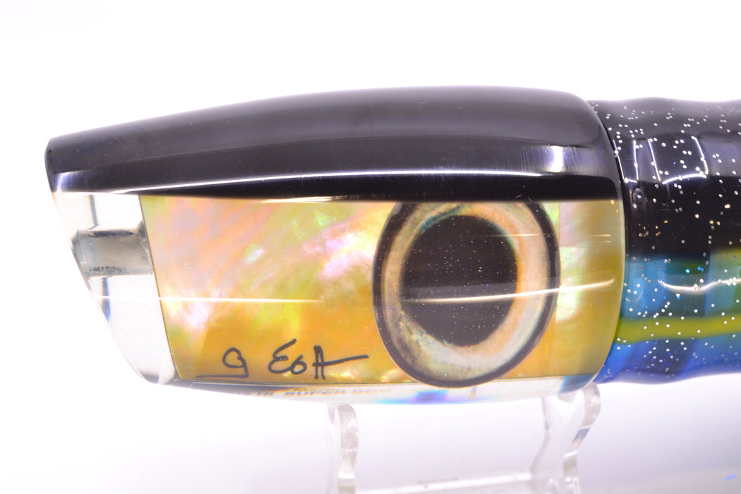 Marlin Magic Golden MOP Black Back Super Dog 16" 17oz Skirted Black-Yellow-Blue GZE