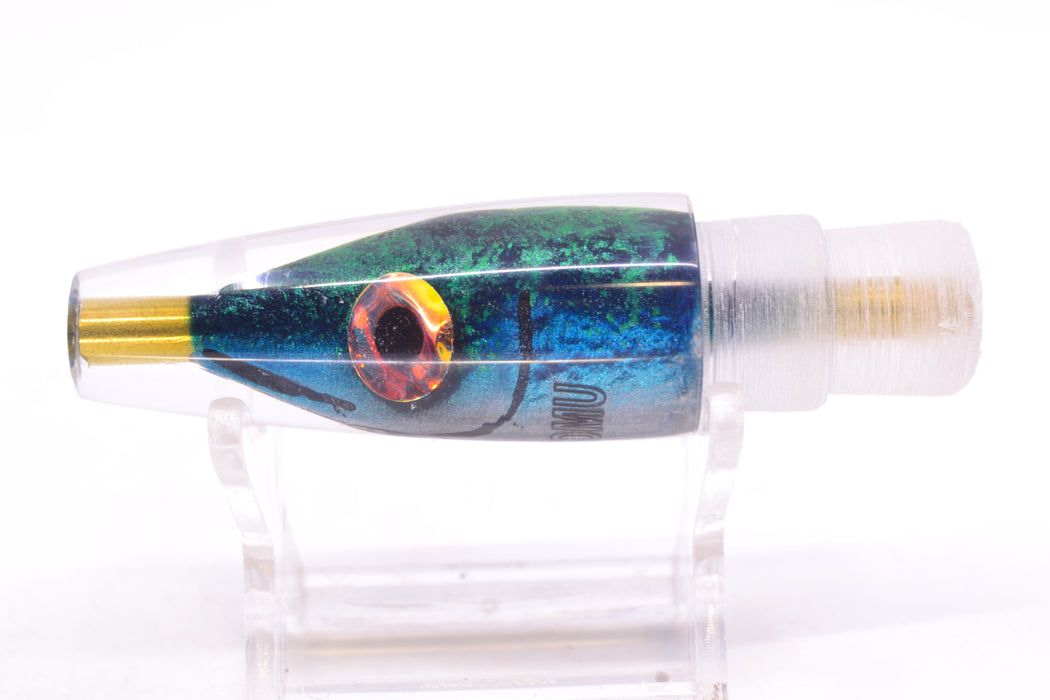 Tsutomu Lures Black/Green-Blue-Silver Fish Head Poke Invert 6" 2.2oz