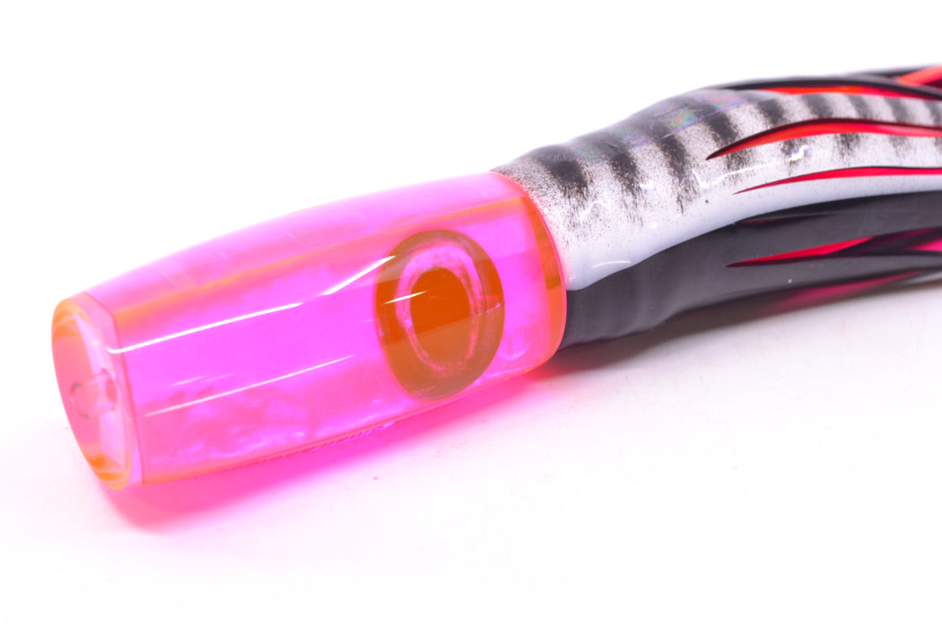 Moyes Lures Pink MOP Taxi Eyes Small Shotgun 9" 4oz Skirted White Aurora-Black GZE