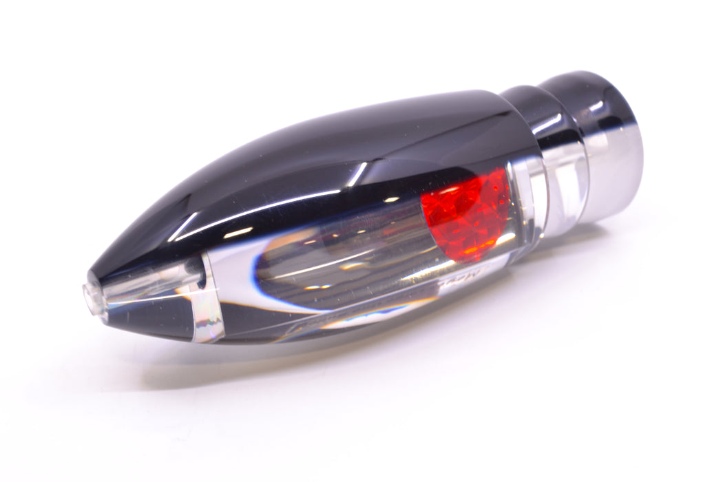 Moyes Lures Mirrored Black Back Red Eyes Large Ono Bullet 14" 10.2oz