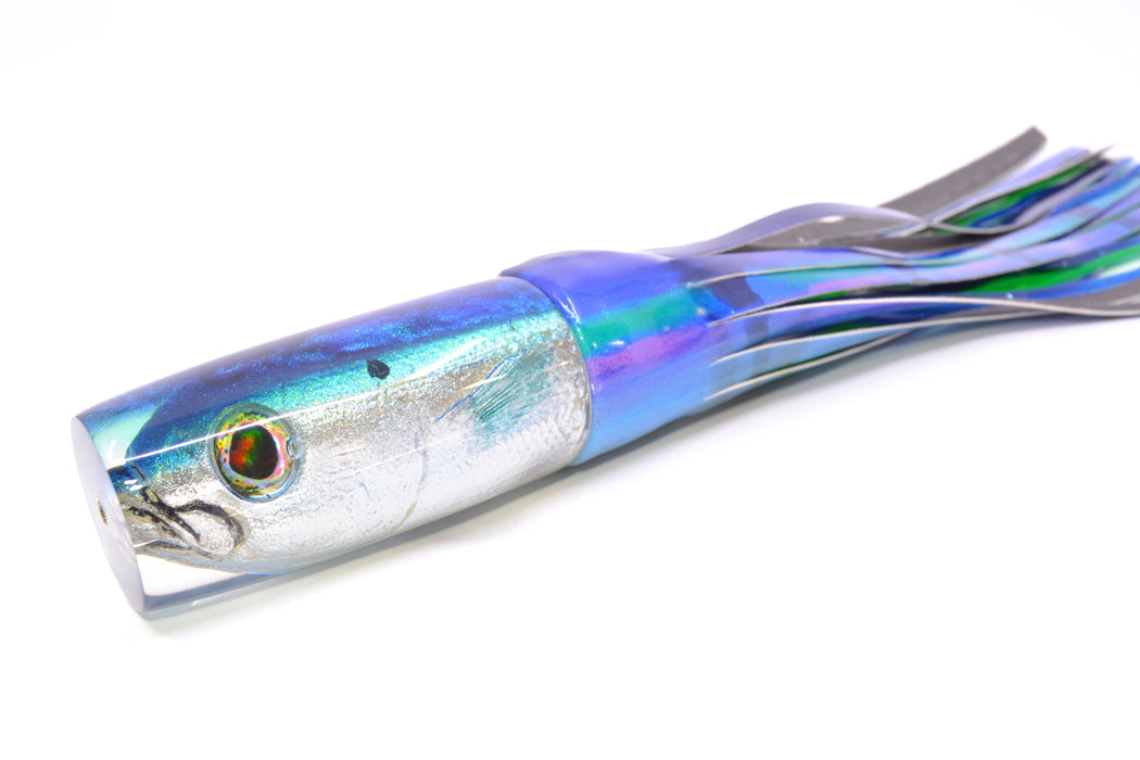 Ali'i Kai Lures Opelu Blue-Teal Back Medium Hard Head 12" 7oz Fire Tailz Vinyl Blueberry GZE