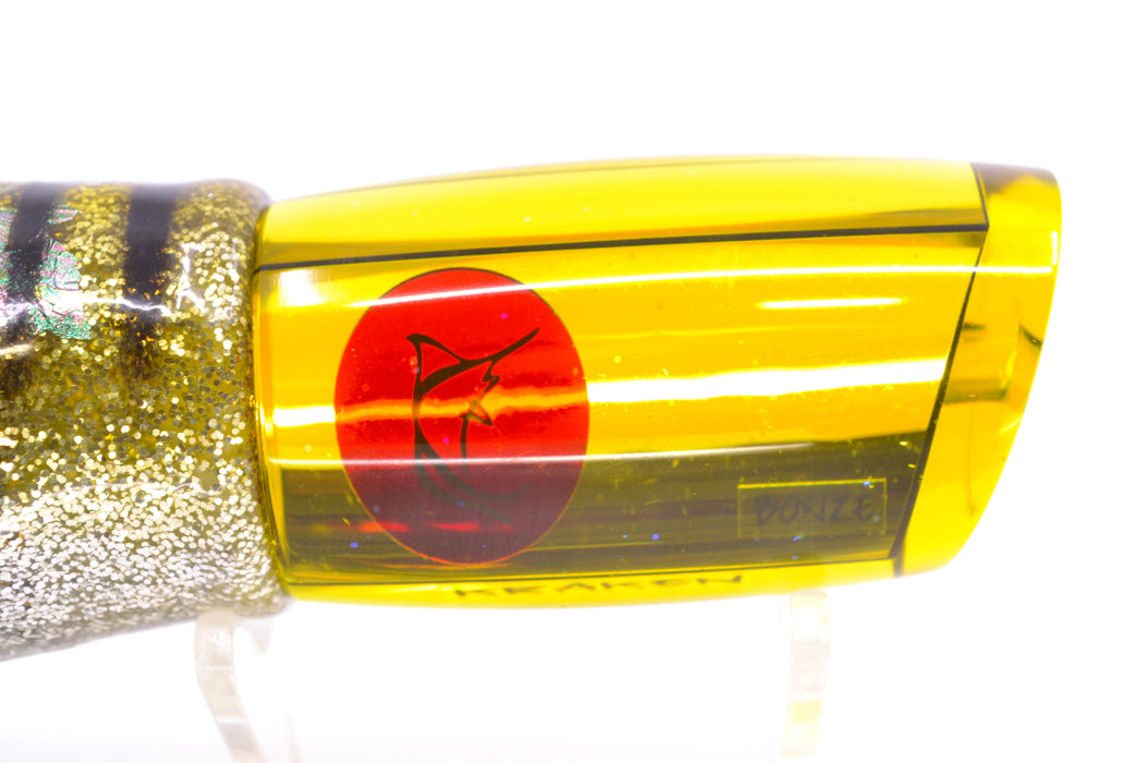 Bonze Lures Yellow Mirrored Red Eyes Kraken 10" 8oz Skirted Yellow Aurora/Black