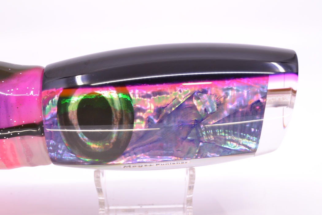 Moyes Lures Rainbow MOP Black-Pink Back Punisher 16" 14.5oz Skirted Black-Pink Bars GZE