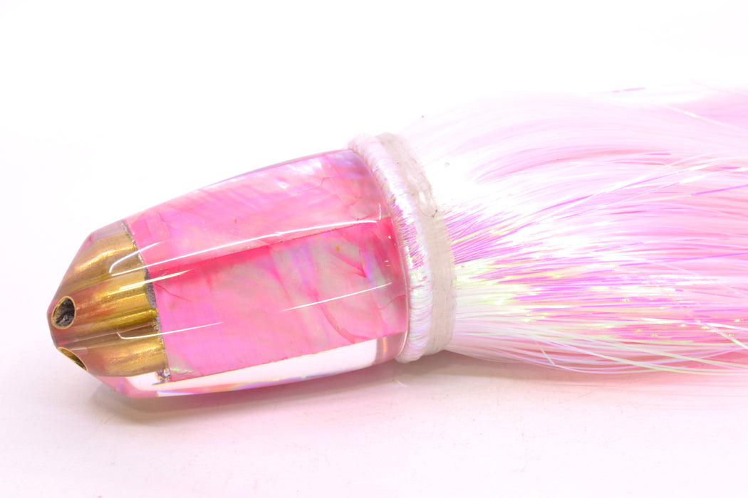 Koya Lures Pink MOP 4-Hole Bullet 9"+ 7oz Strobez White/Pink