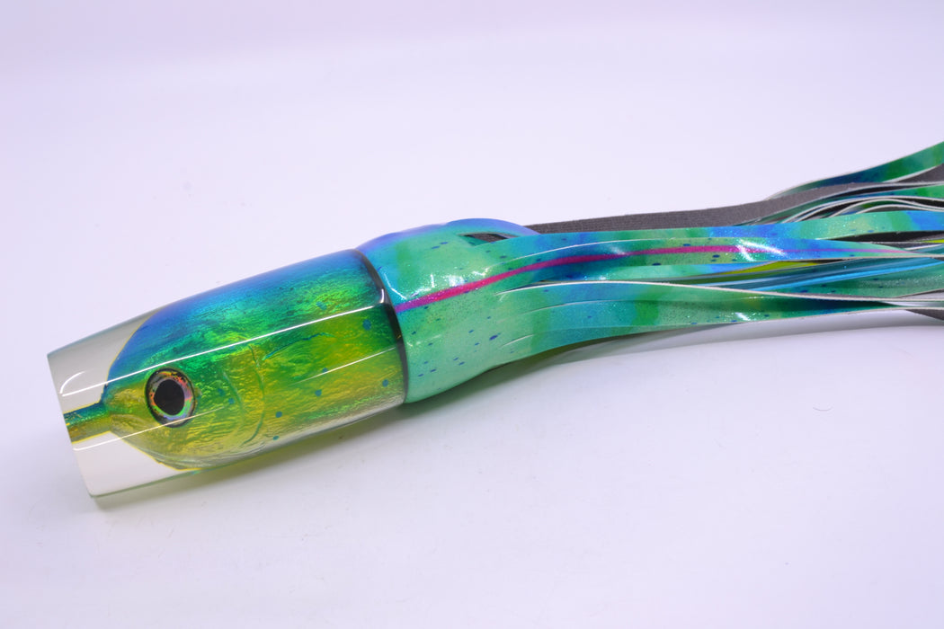 Ali'i Kai Lures Mahi Fish Head Large Hard Head 14" 11.2oz Fire Tailz Vinyl Mad Mahi