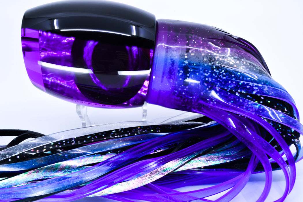 Moyes Lures Purple Paua Shell Black Back Monsta Teaser 24oz Skirted
