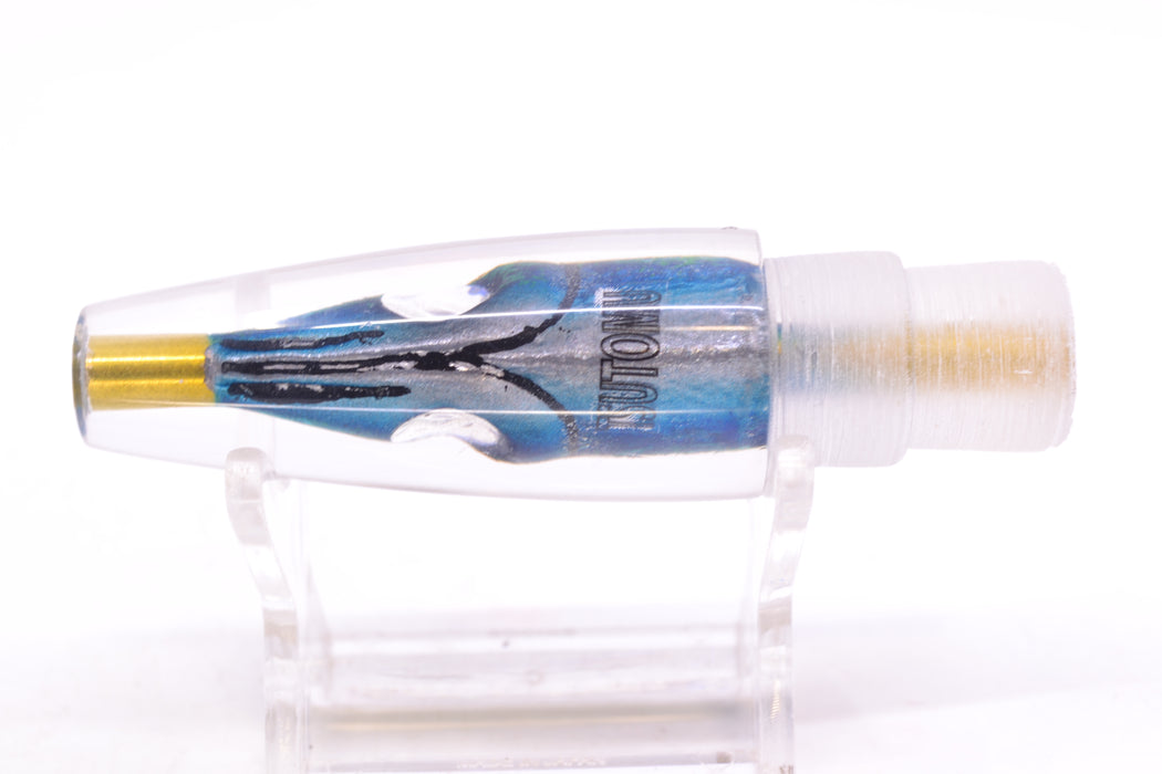 Tsutomu Lures Black/Green-Blue-Silver Fish Head Poke Invert 6" 2.2oz