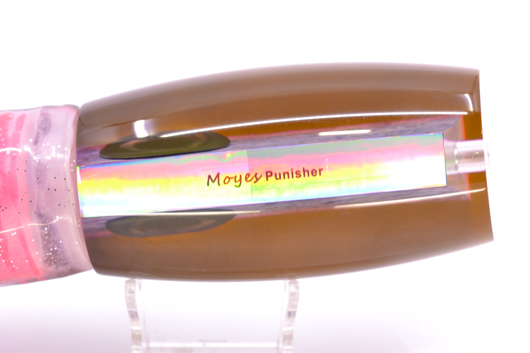 Moyes Lures Rainbow MOP Black-Pink Back Punisher 16" 14.5oz Skirted Black-Pink Bars GZE