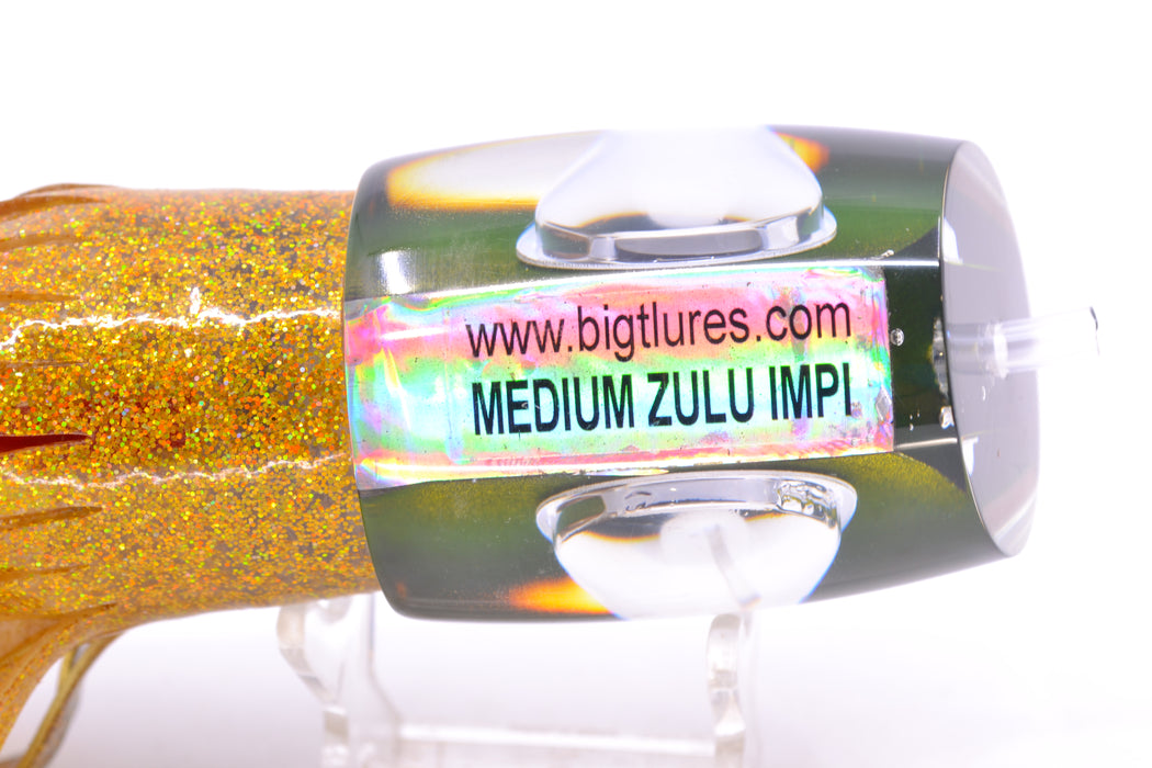 Big T Lures Black-Gold Rainbow Medium Zulu Impi 14" 11.5oz Skirted Black-Gold GZE