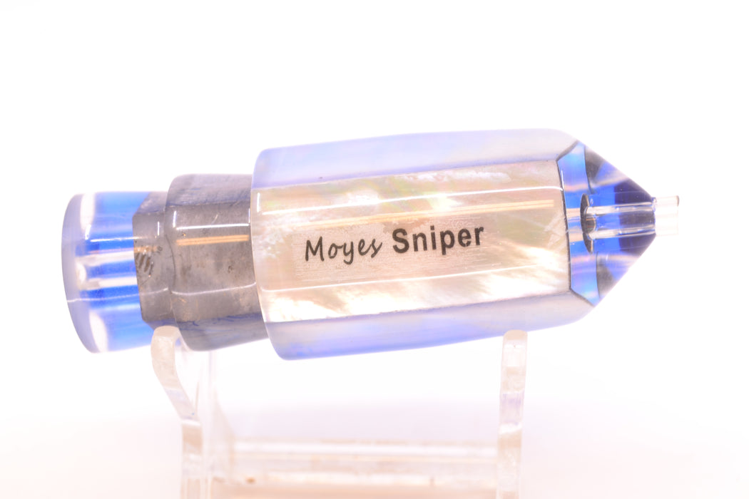 Moyes Lures White MOP Blue Back 2-Hole Small Sniper Jet 9" 3.8oz