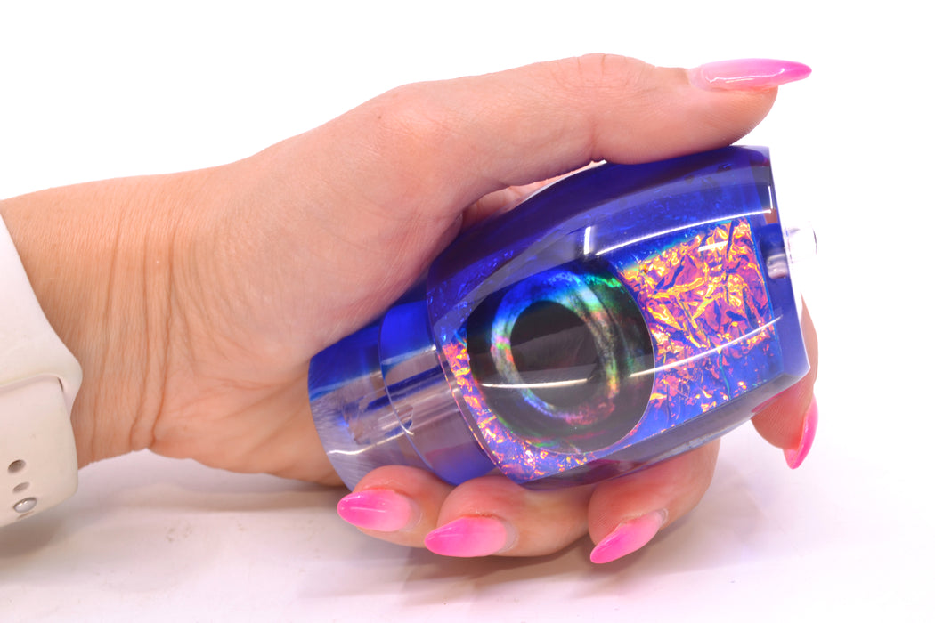 Moyes Lures Blue-Pink Dichro Blue Back Taxi Eyes Large Blaster 14" 6.3oz