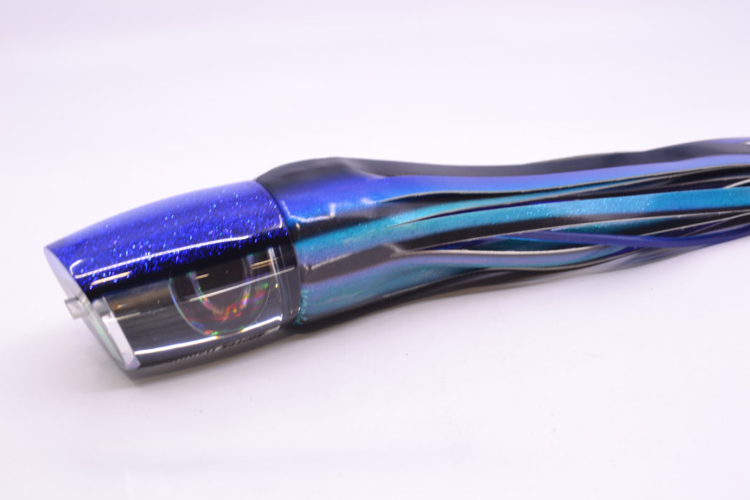 Moyes Lures Clear Mirrored Blue-Black Back Taxi Eyes Hannibal 14" 8oz FT Vinyl Skipjack