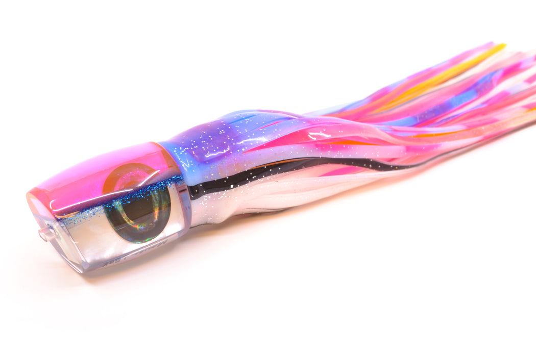 Moyes Lures White MOP Pink-Blue Back Taxi Eyes Medium J-Boy 12" 7oz Skirted Gay Bob