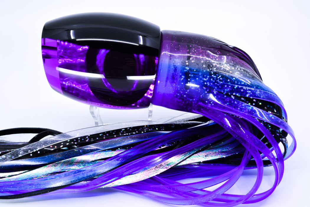 Moyes Lures Purple Paua Shell Black Back Monsta Teaser 24oz Skirted