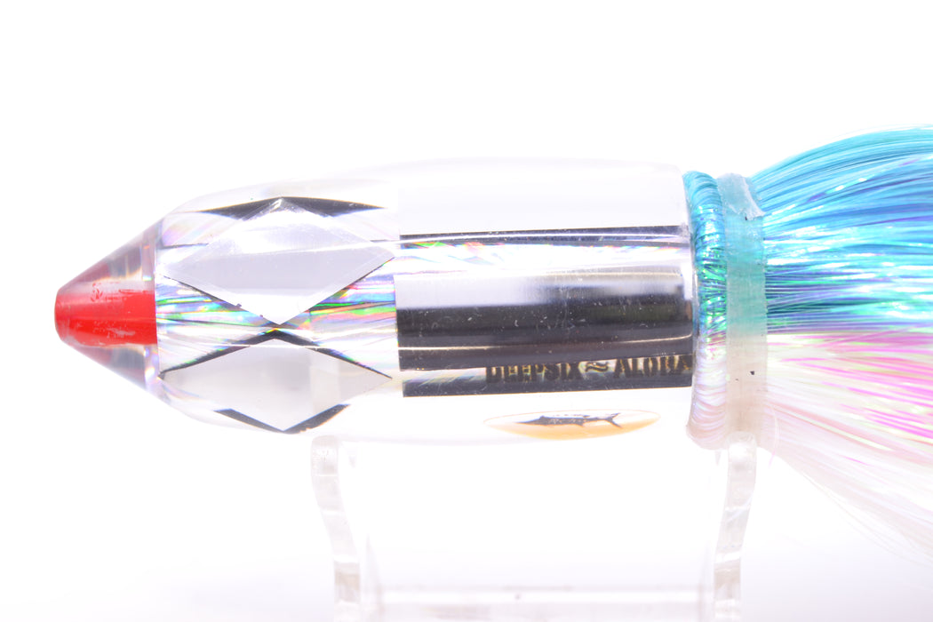 Aloha Lures Mirrored Silver Rainbow Starburst Deep Six 9" 6oz Strobez Ice Blue-White/Pink