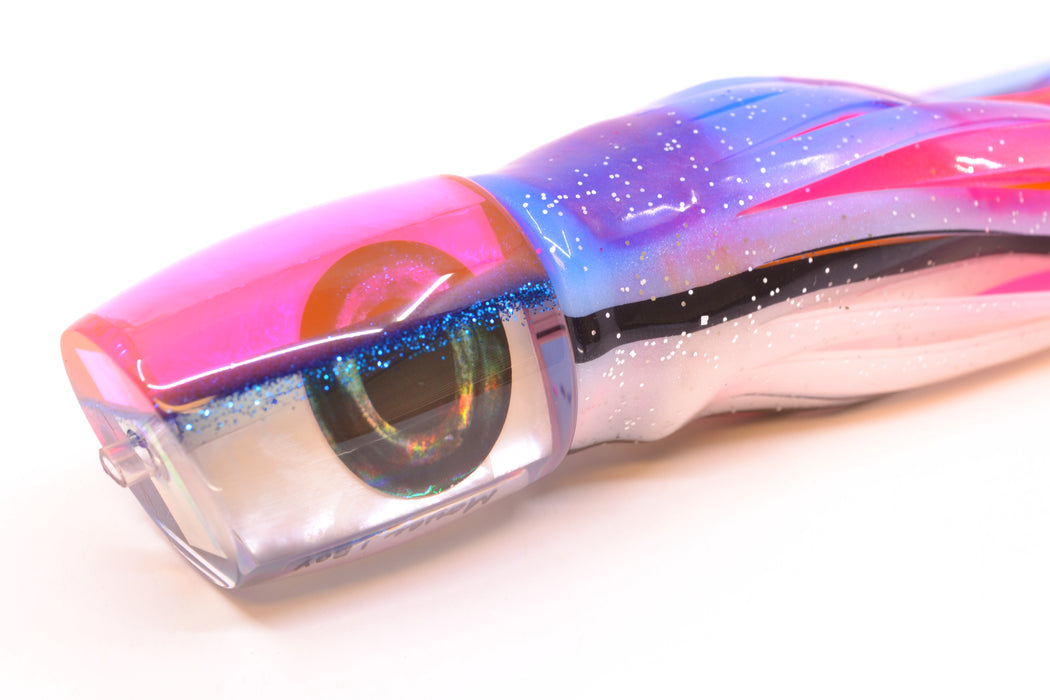 Moyes Lures White MOP Pink-Blue Back Taxi Eyes Medium J-Boy 12" 7oz Skirted Gay Bob