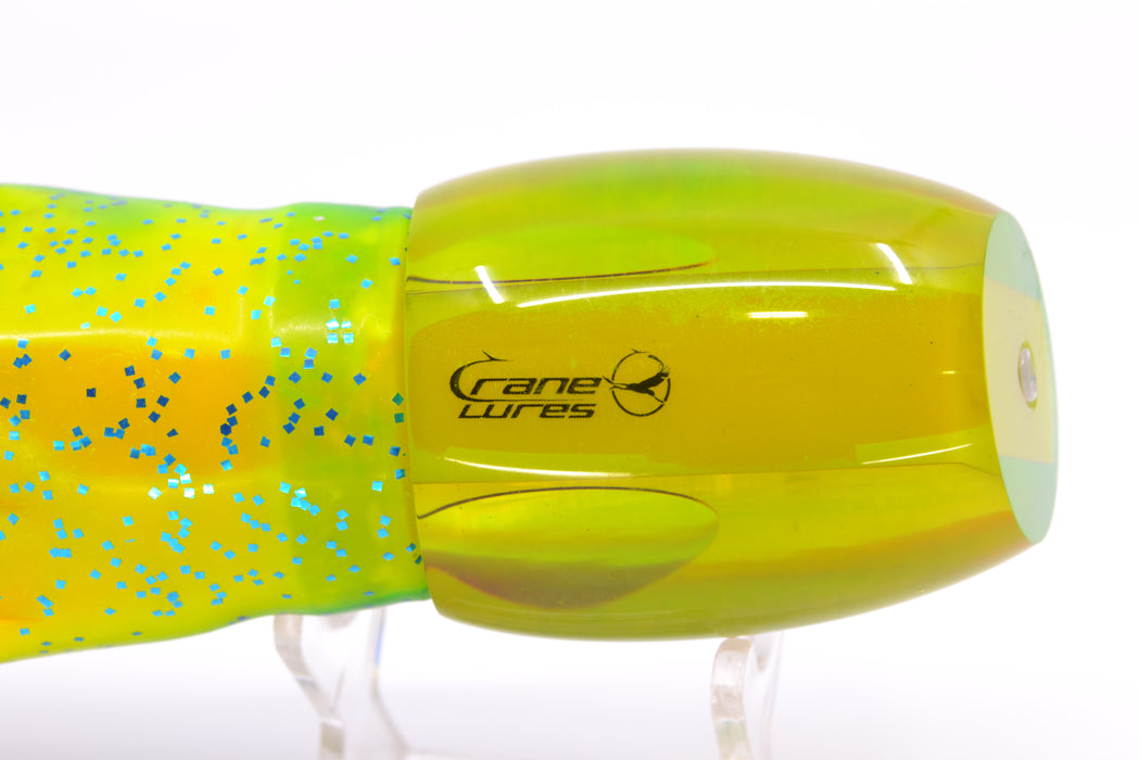 Crane Lures Yellow Rainbow Scale Green Back Rudy 12" 10.5oz Skirted New Pre-Owned GZE