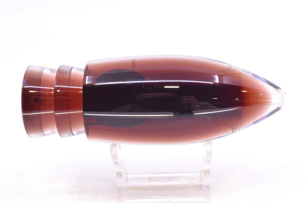 Moyes Lures White Oil Slick Root Beer Back Taxi Eyes Large Ono Bullet 14" 10.2oz