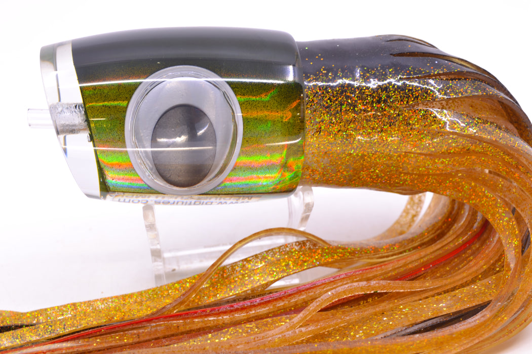 Big T Lures Black-Gold Rainbow Medium Zulu Impi 14" 11.5oz Skirted Black-Gold GZE