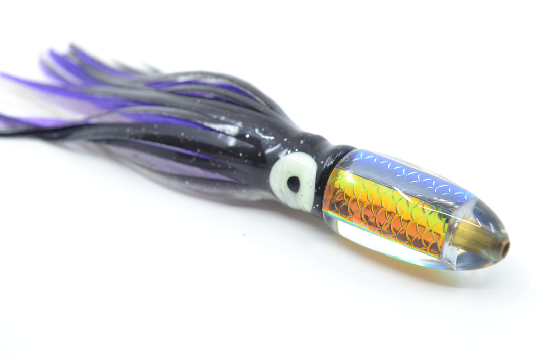Koya Lures Rainbow Scale Bullet 4.5" 1.3oz Skirted Black-Silver-Purple