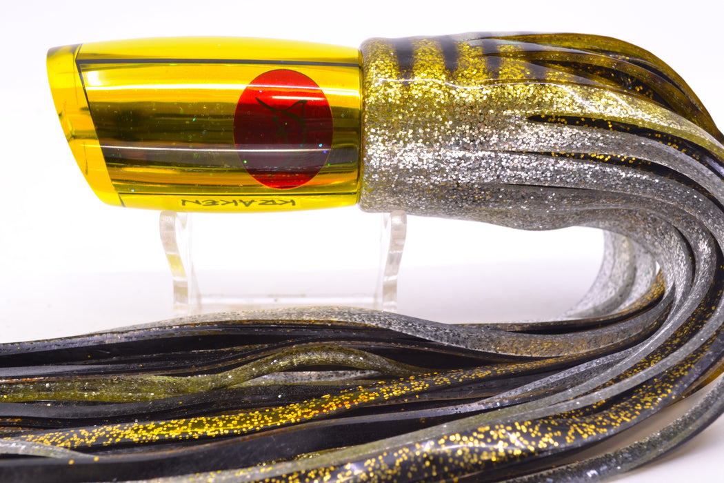 Bonze Lures Yellow Mirrored Red Eyes Kraken 10" 8oz Skirted Yellow Aurora/Black