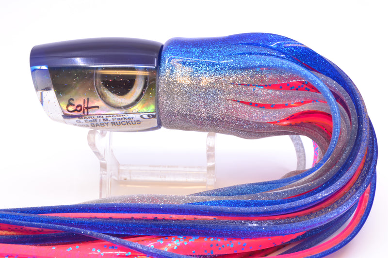 Marlin Magic Tahitian MOP Blue Back Taxi Eyes Baby Ruckus 10" 6.5oz Skirted Blue-Silver/Pink