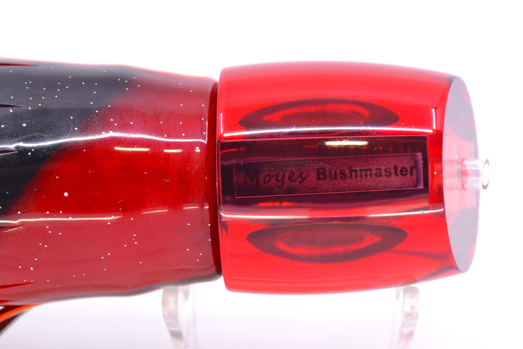 Moyes Lures Red Mirrored Taxi Eyes Bushmaster 12" 10oz Skirted Black-Orange-Red