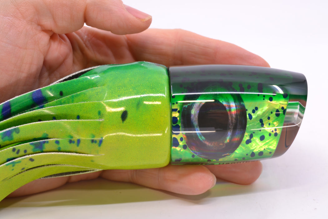 Moyes Lures Mahi MOP Green Back Taxi Eyes Hannibal 14" 8oz FT Vinyl Mahi