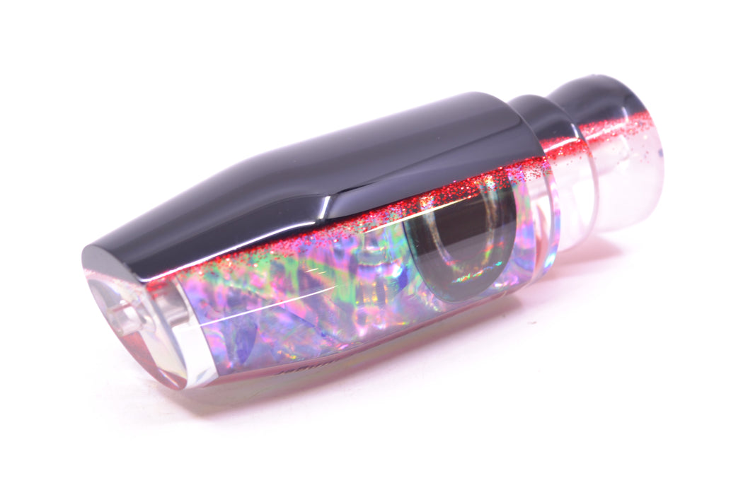 Moyes Lures Rainbow MOP Black-Red Back Taxi Eyes O.S. Plunger 12" 4.2oz GZE