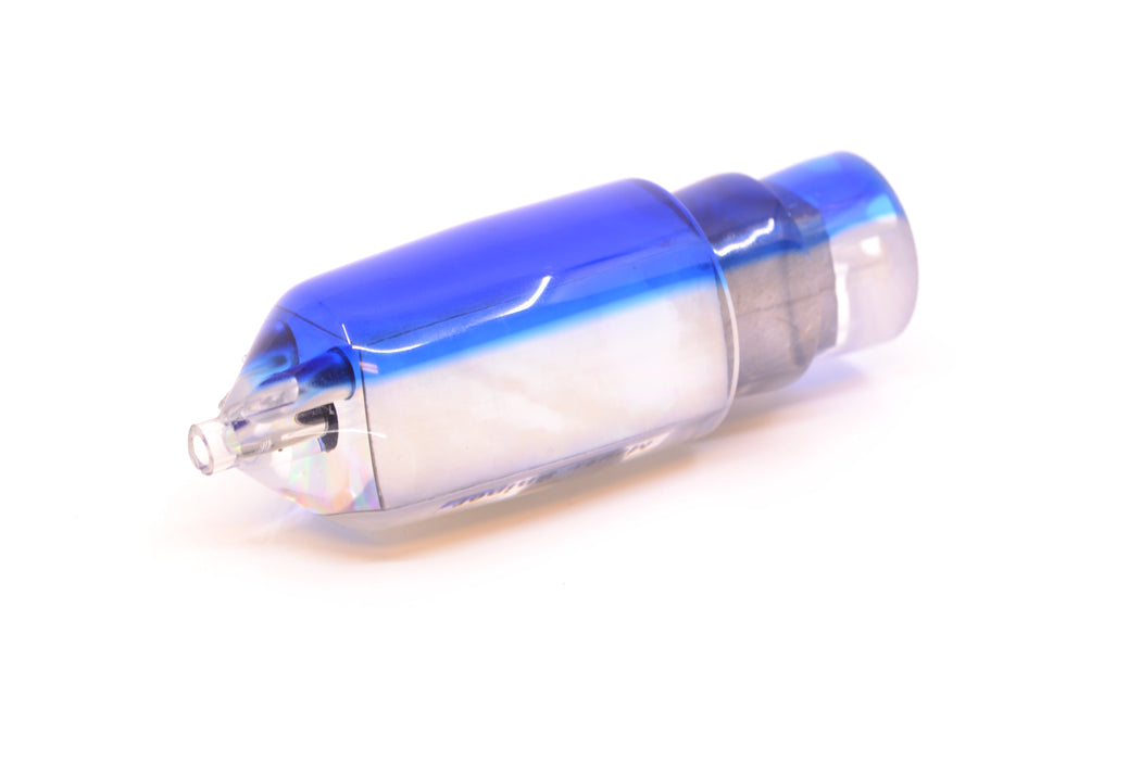 Moyes Lures White MOP Blue Back 2-Hole Small Sniper Jet 9" 3.8oz