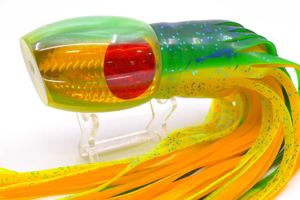 Crane Lures Yellow Rainbow Scale Green Back Rudy 12" 10.5oz Skirted New Pre-Owned GZE