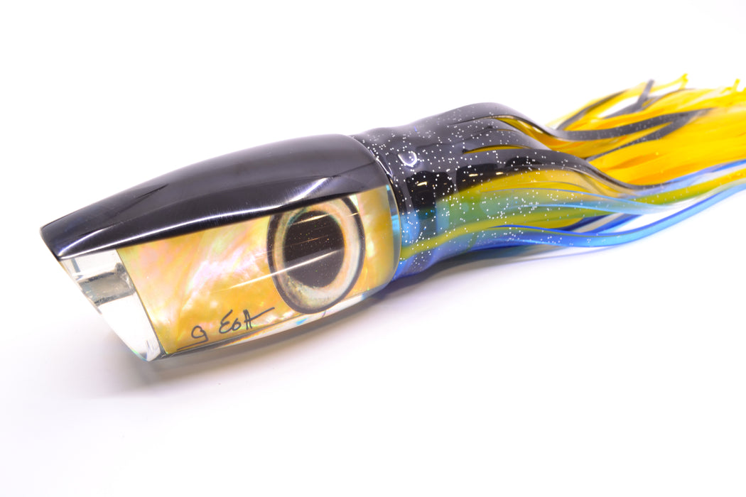 Marlin Magic Golden MOP Black Back Super Dog 16" 17oz Skirted Black-Yellow-Blue GZE