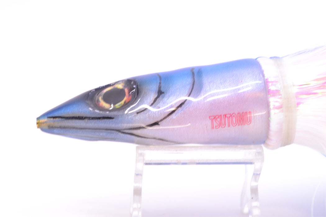 Tsutomu Lures Blue-White Non-Jetted Kona Dragon 9"+ 8oz Strobez Blue-White/Pink