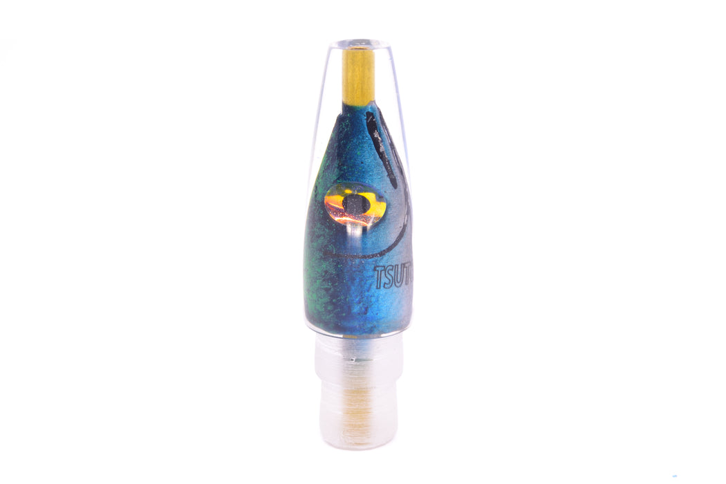 Tsutomu Lures Black/Green-Blue-Silver Fish Head Poke Invert 6" 2.2oz